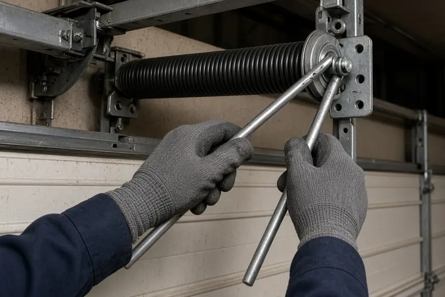 Garage door spring repair at a Dallas-area home (placeholder photo)
